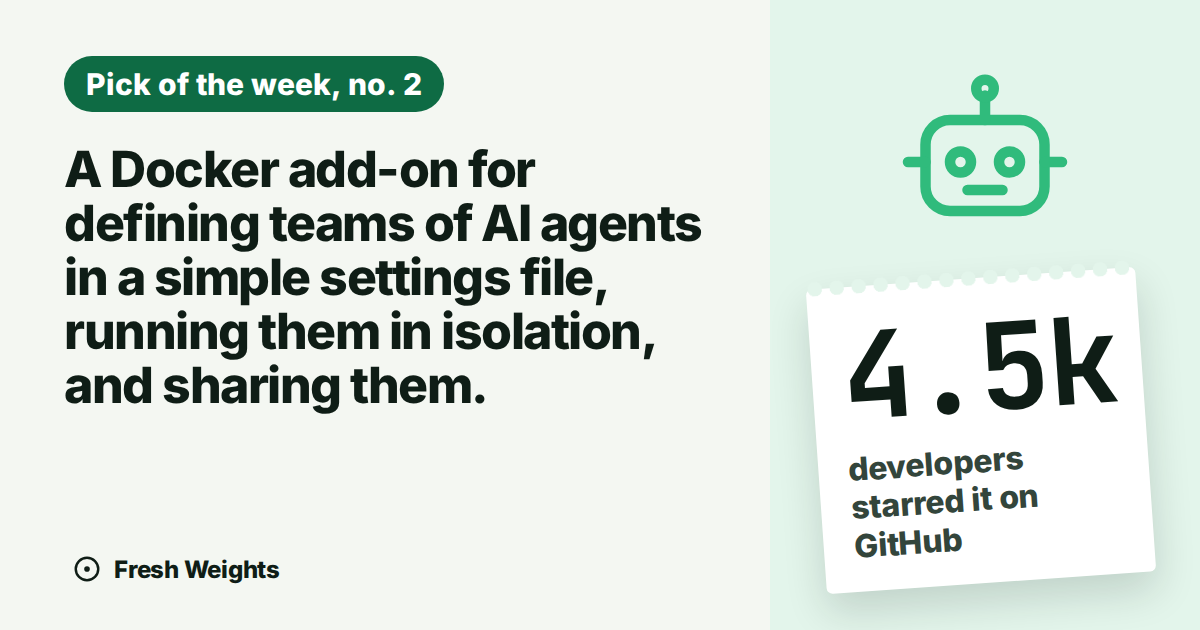A Docker add-on for defining teams of AI agents in a simple settings file, running them in isolation, and sharing them.