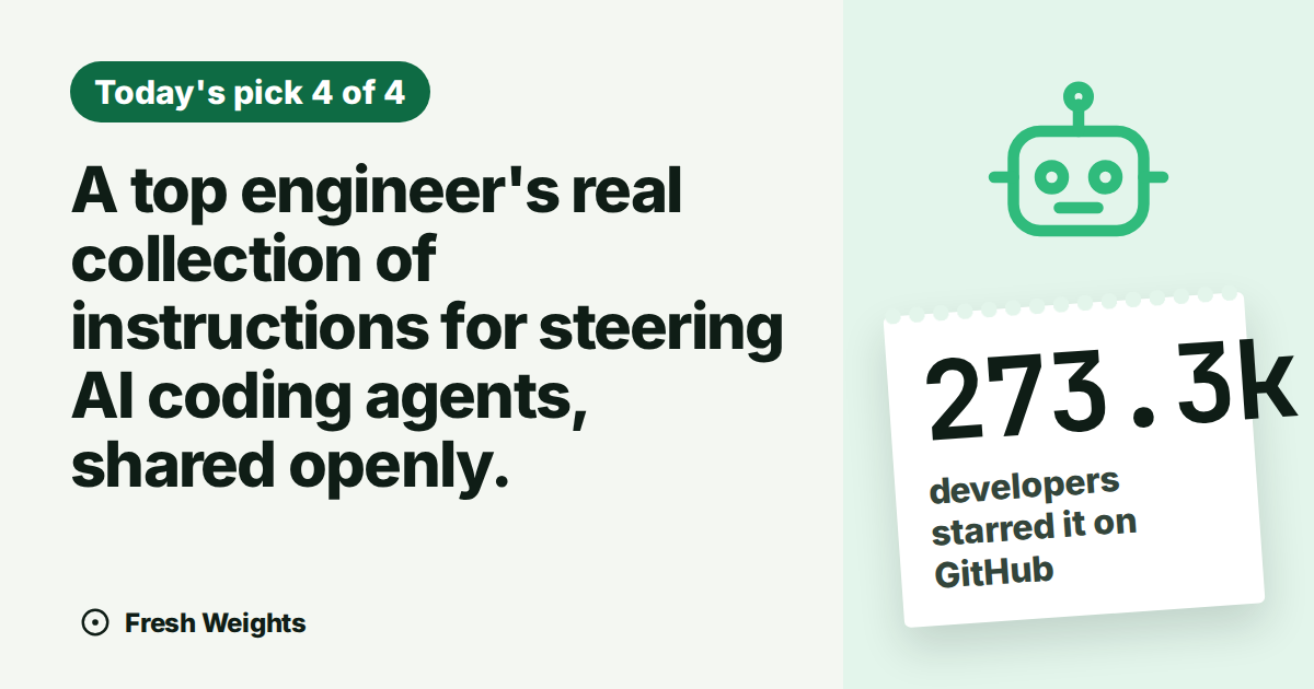 A top engineer's real collection of instructions for steering AI coding agents, shared openly.