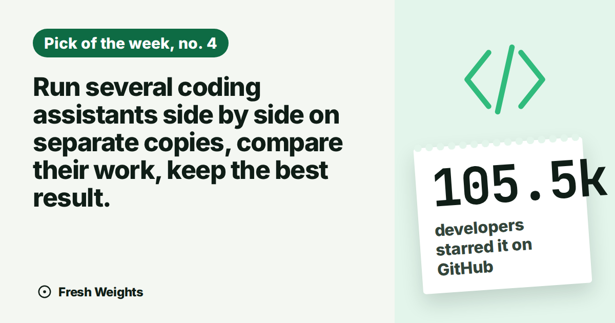 Run several coding assistants side by side on separate copies, compare their work, keep the best result.