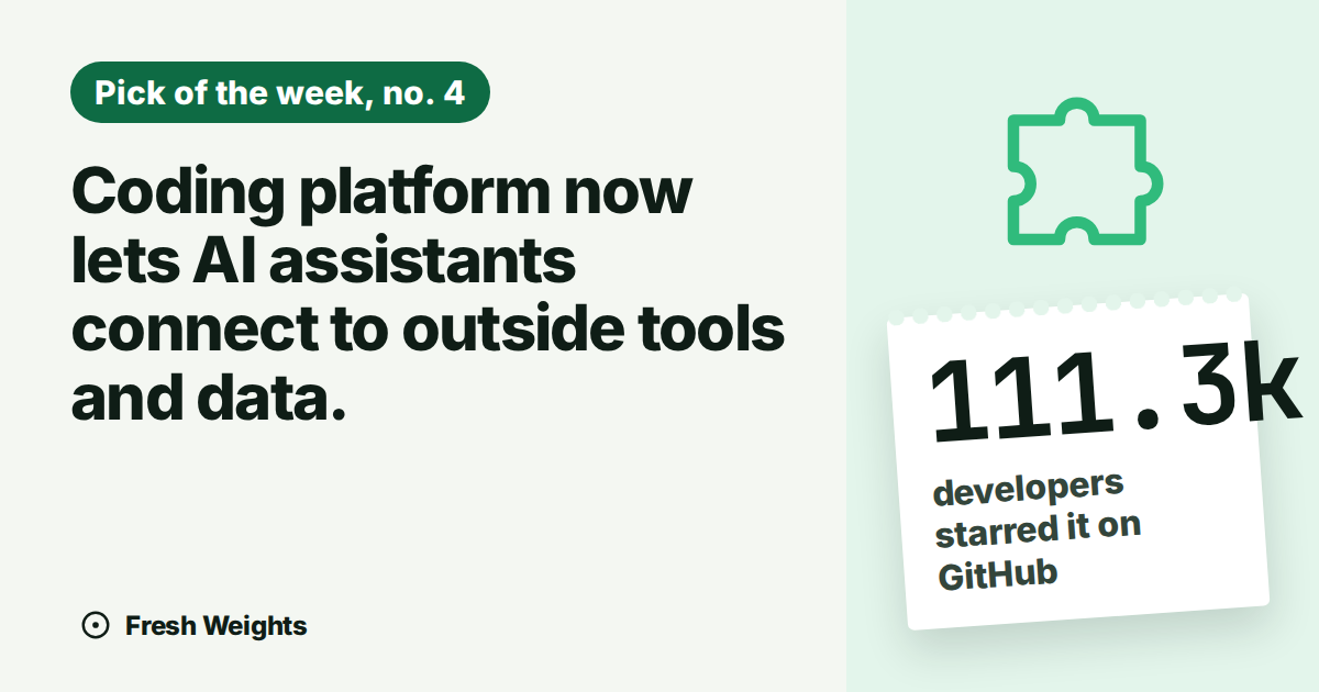Coding platform now lets AI assistants connect to outside tools and data.